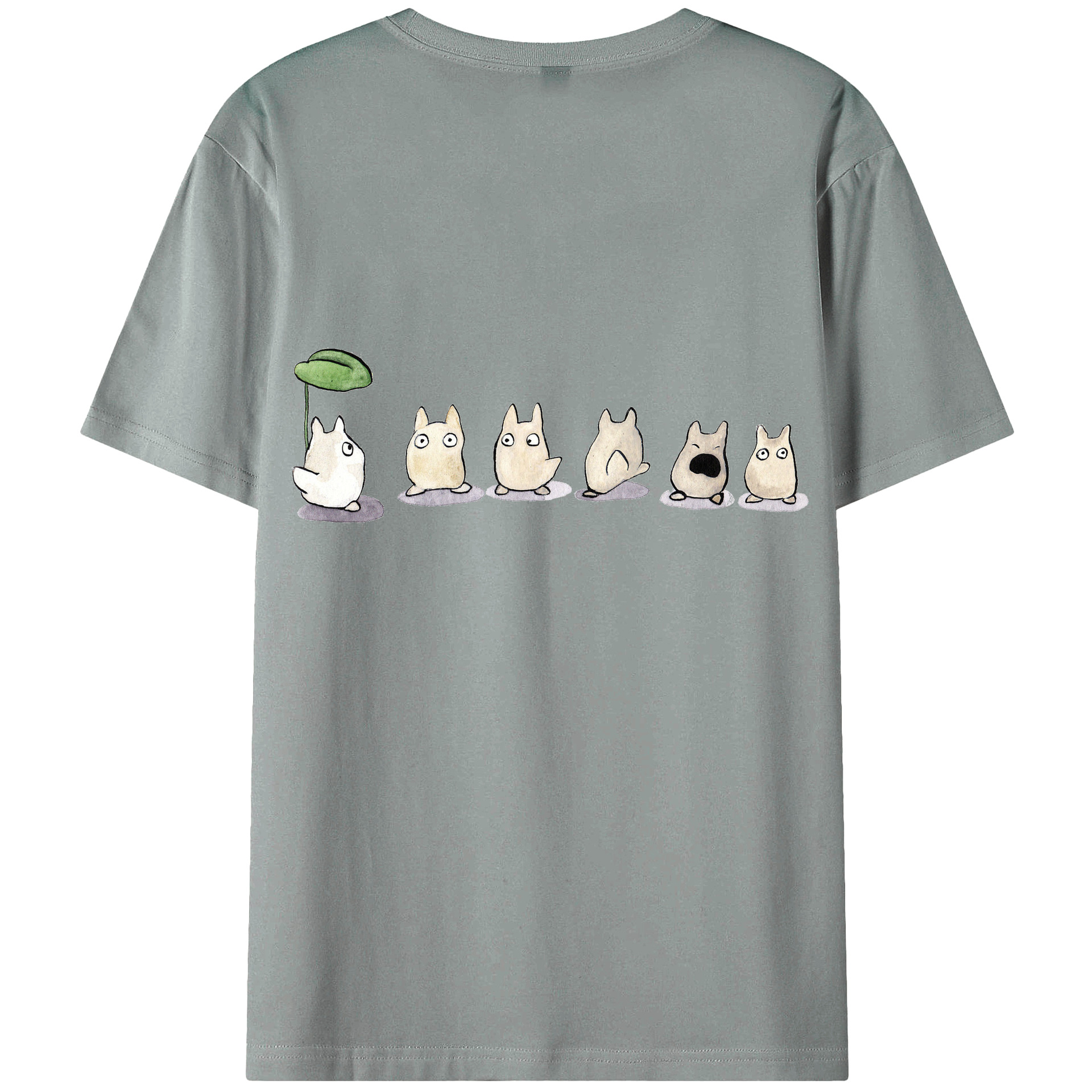 （画像用） となりのトトロ 草壁メイ 草壁サツキ My Neighbor Totoro Satsuki Kusakabe Mei Kusakabe 綿100％ メンズ半袖Tシャツ（バックプリント） 通気性